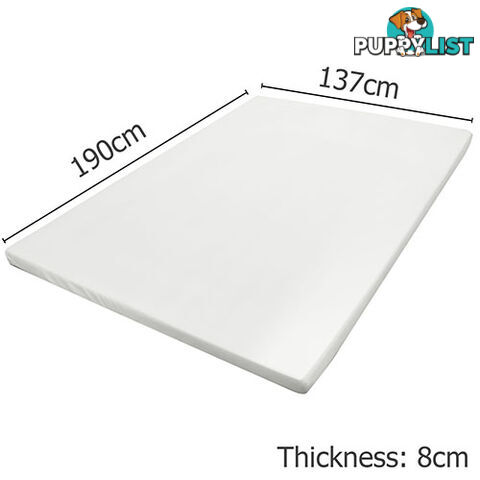 8cm Visco Elastic Memory Foam Mattress Topper Extra High Density Underlay Double