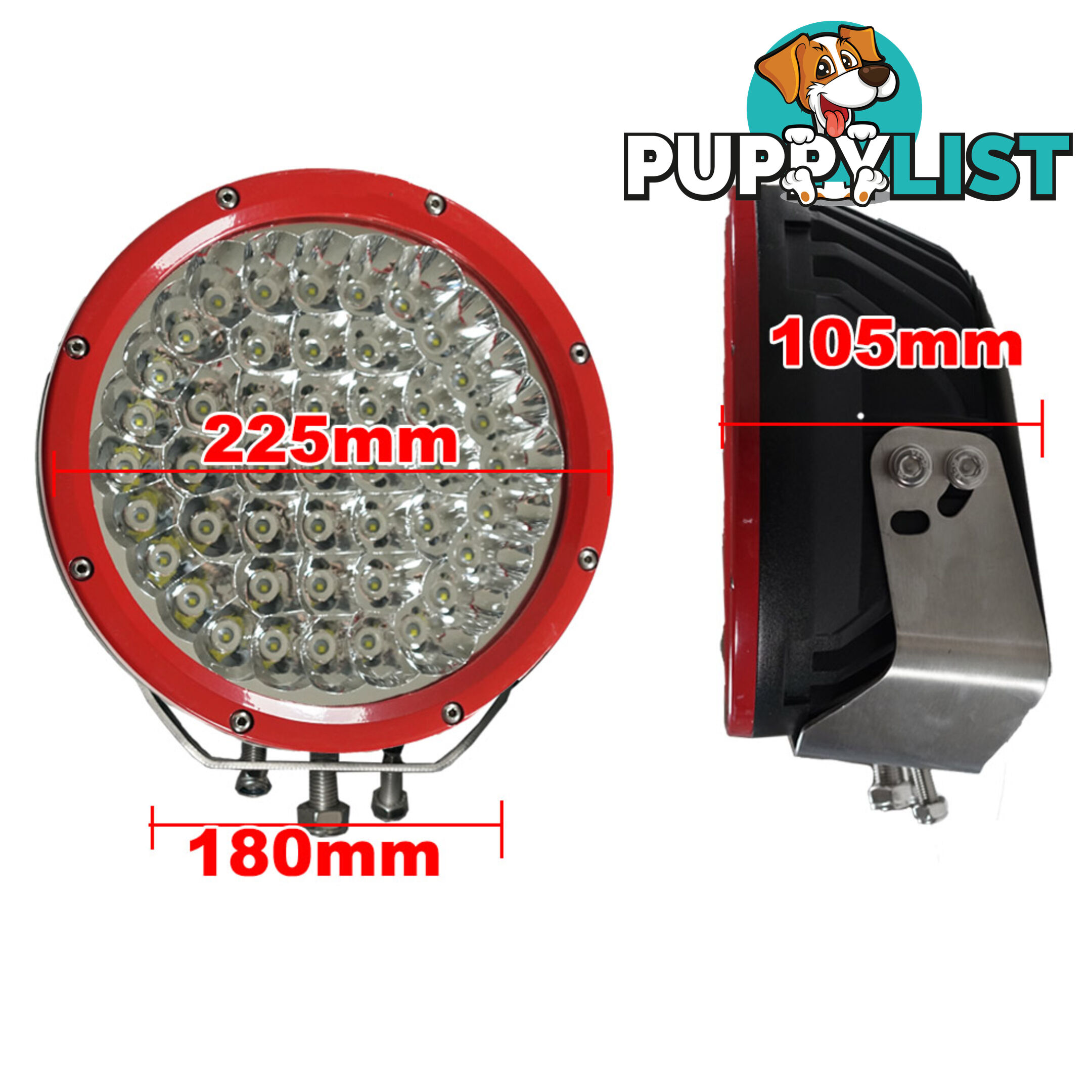 2X 9inch 315w CREE LED Driving Light Spot Beam Offroad Work Bar Lamp 12V 4WD 4X4 RED