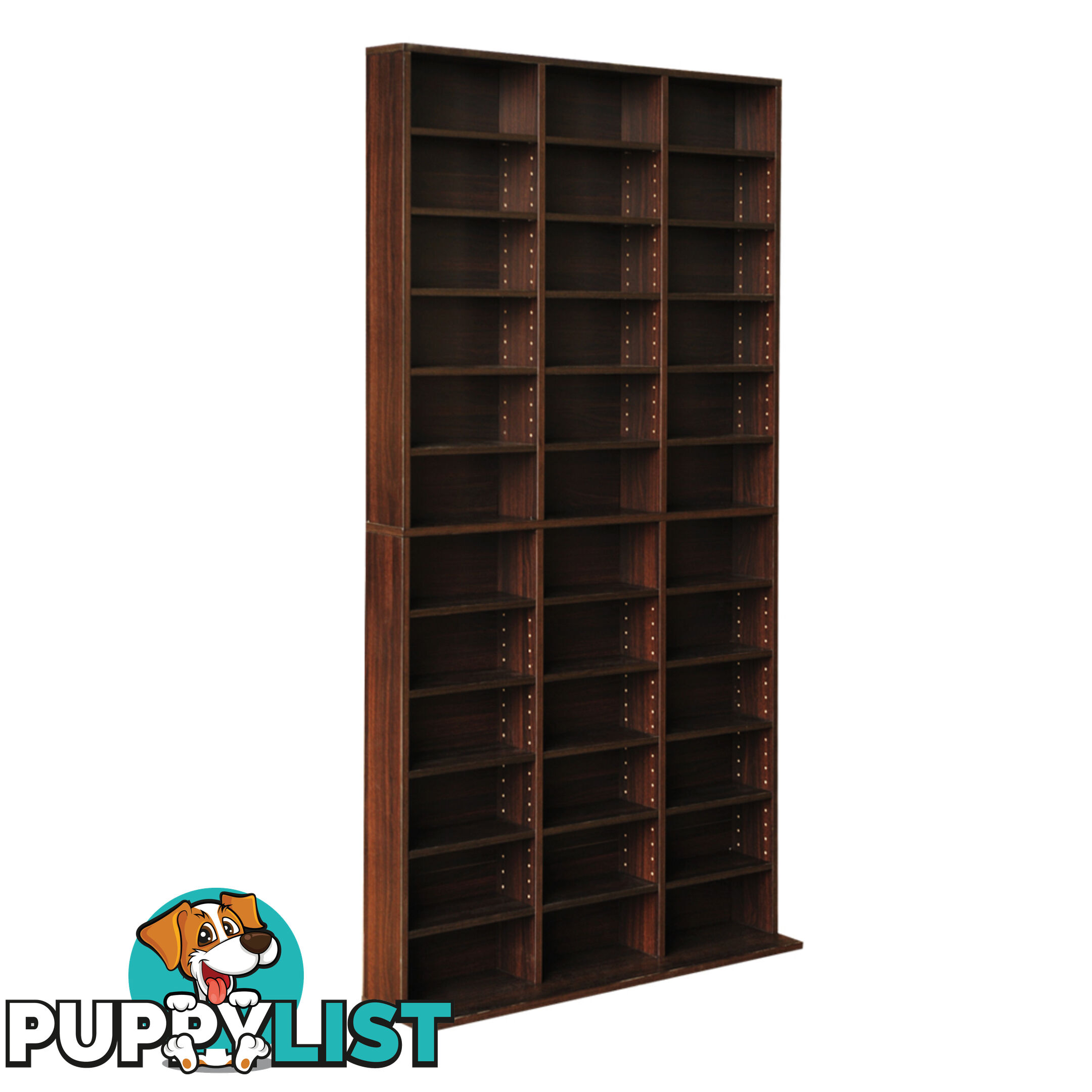 CD DVD Storage Shelf Rack Stand Cupboard Book Unit 528 DVD / 1116 CD Brown