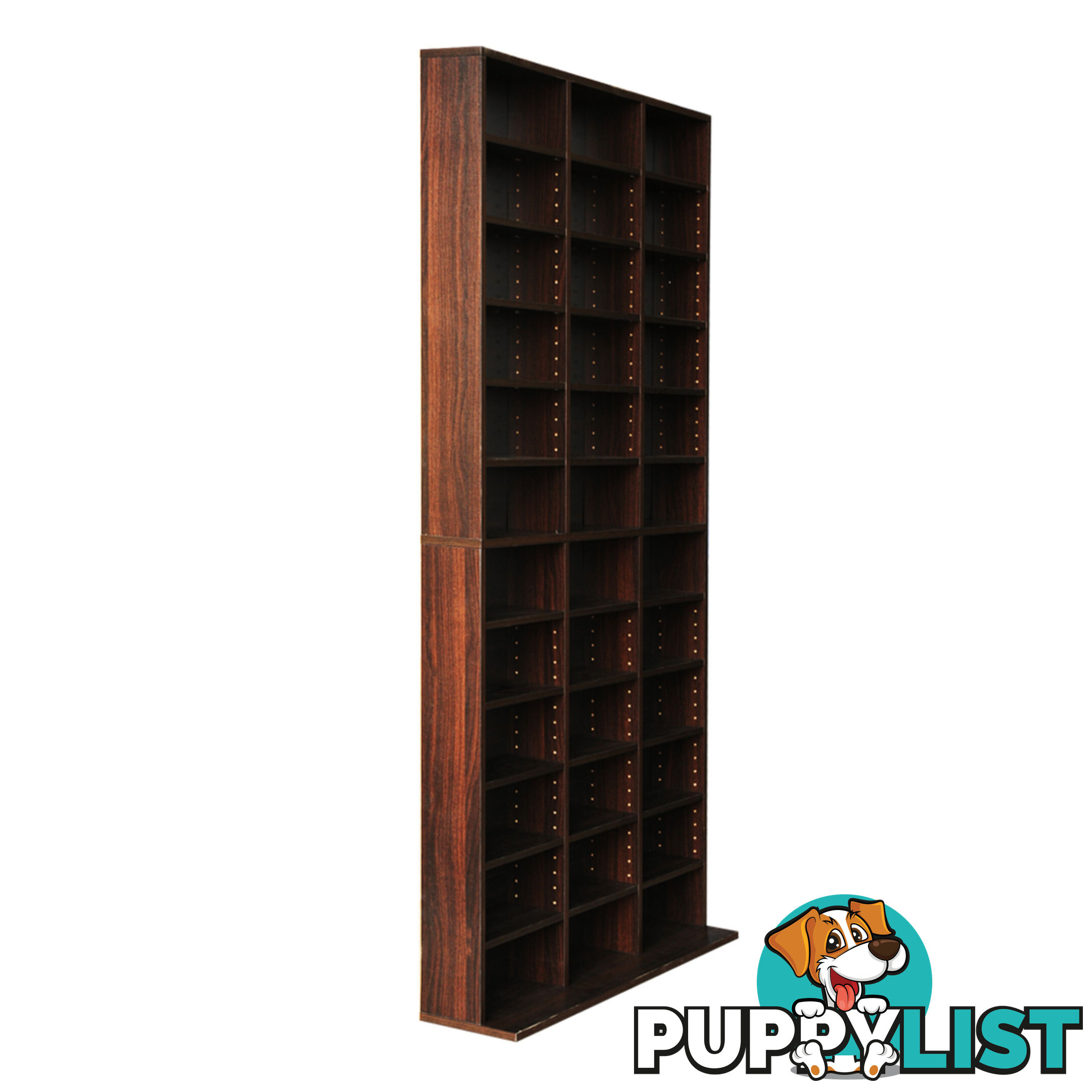 CD DVD Storage Shelf Rack Stand Cupboard Book Unit 528 DVD / 1116 CD Brown