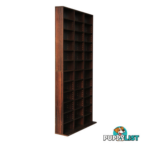 CD DVD Storage Shelf Rack Stand Cupboard Book Unit 528 DVD / 1116 CD Brown