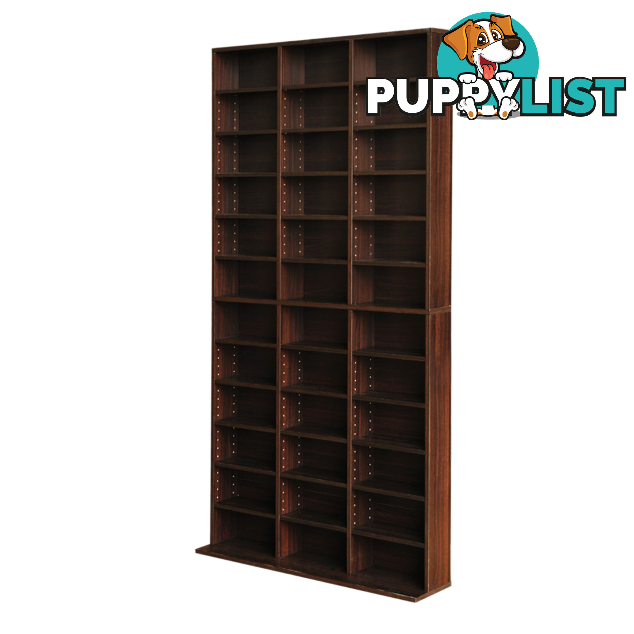 CD DVD Storage Shelf Rack Stand Cupboard Book Unit 528 DVD / 1116 CD Brown