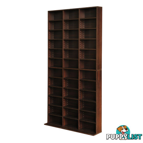 CD DVD Storage Shelf Rack Stand Cupboard Book Unit 528 DVD / 1116 CD Brown