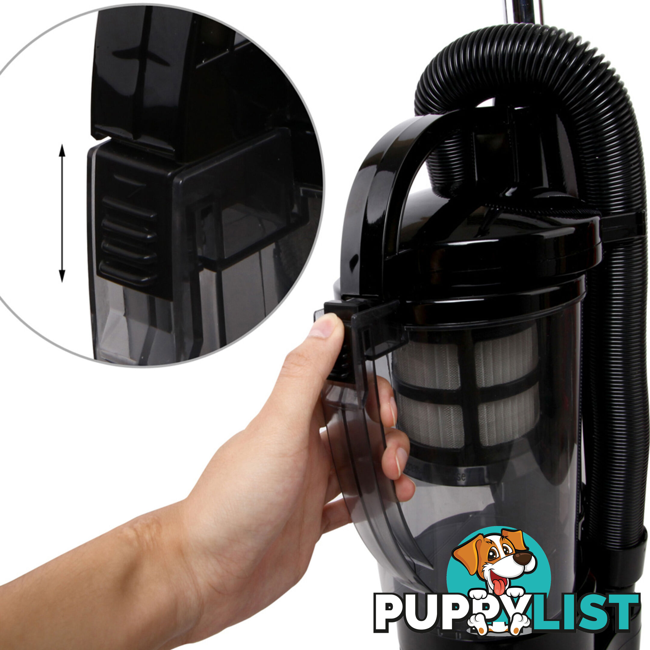 Upright Cyclonic Vacuum Cleaner Bagless HEPA Filter Black