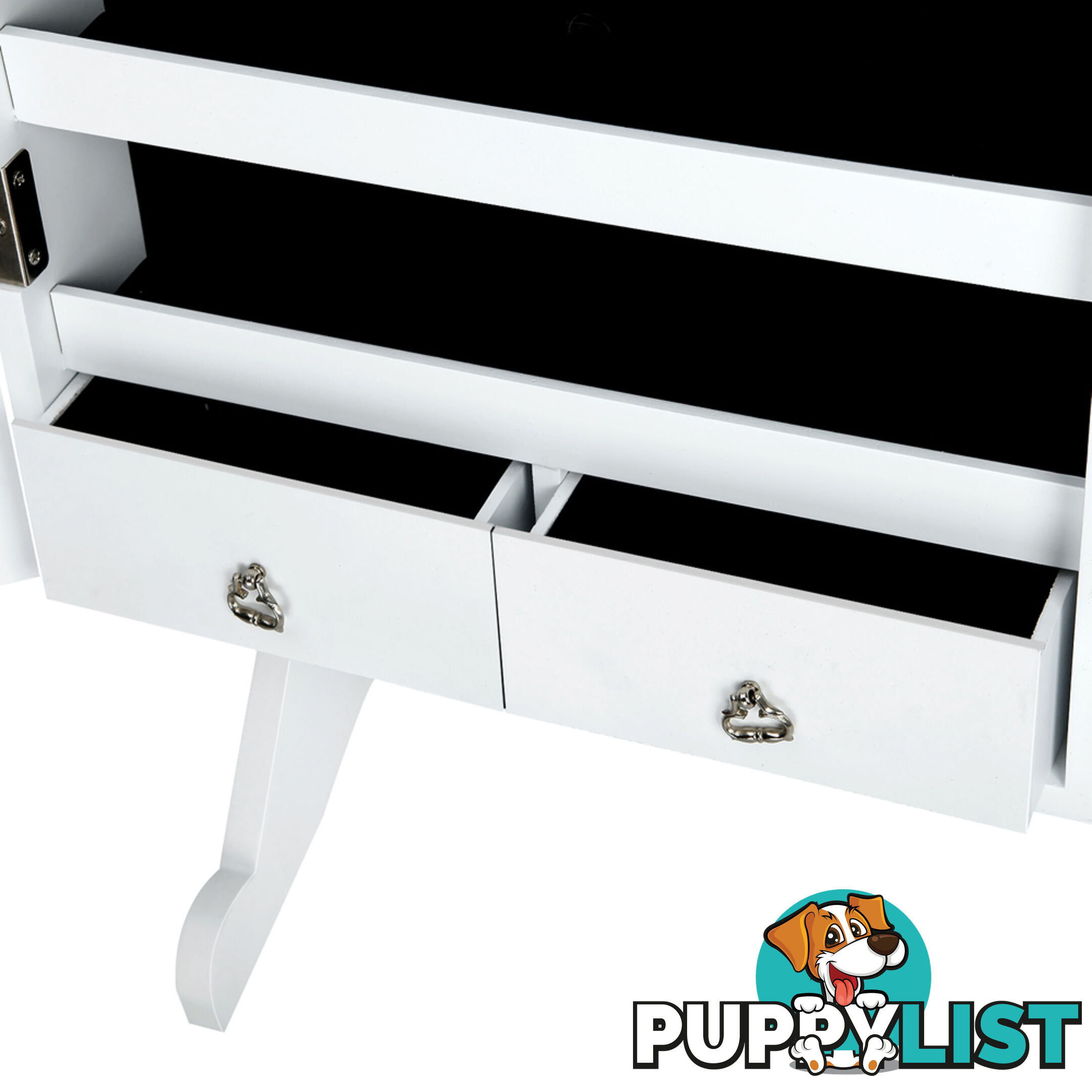 Mirror Jewellery Cabinet Storage 146cm White