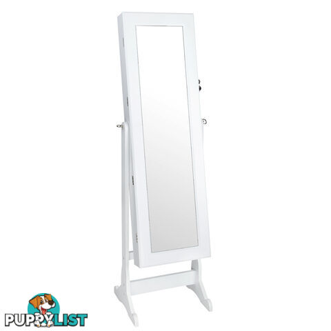 Mirror Jewellery Cabinet Storage 146cm White