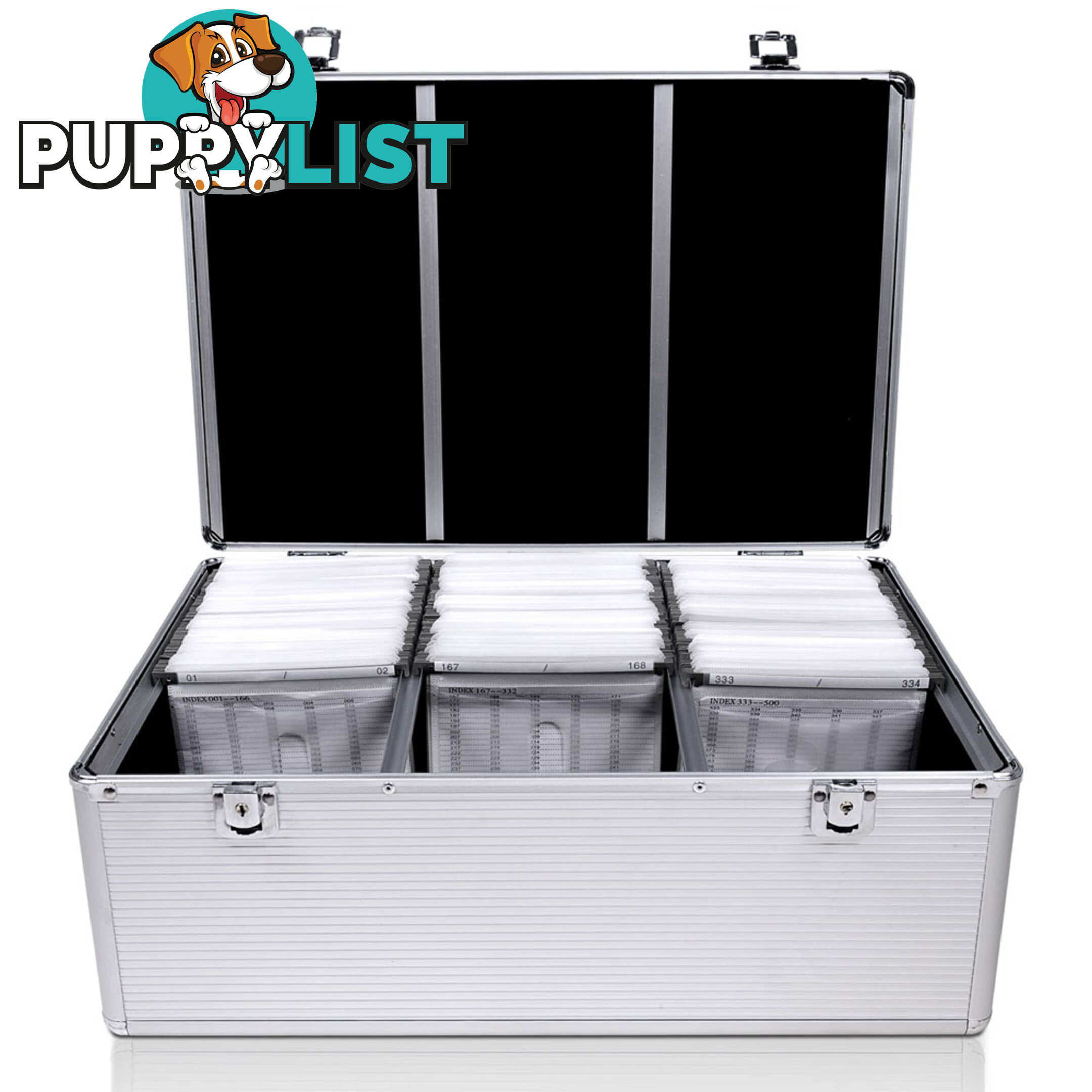 Aluminium CD DVD Bluray Storage Case Lock Box 500 Discs SL Folder Holds