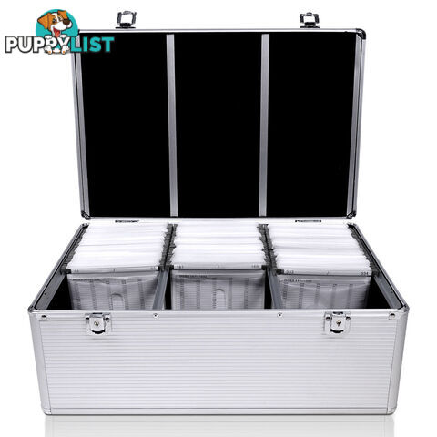 Aluminium CD DVD Bluray Storage Case Lock Box 500 Discs SL Folder Holds