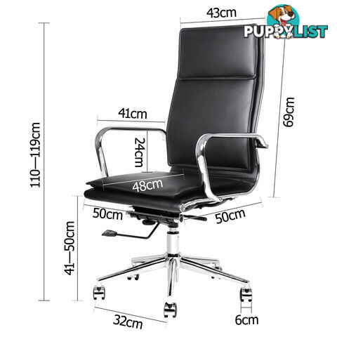 Executive PU Leather Office Computer Armchair Black