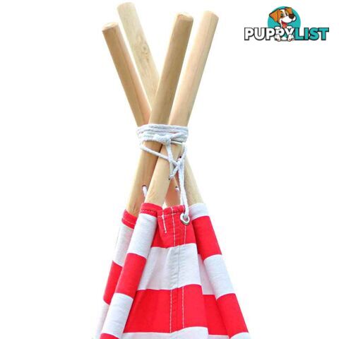 Kids Play Tent Children Canvas Teepee Pretend Playhouse Outdoor Indoor Tipi Red