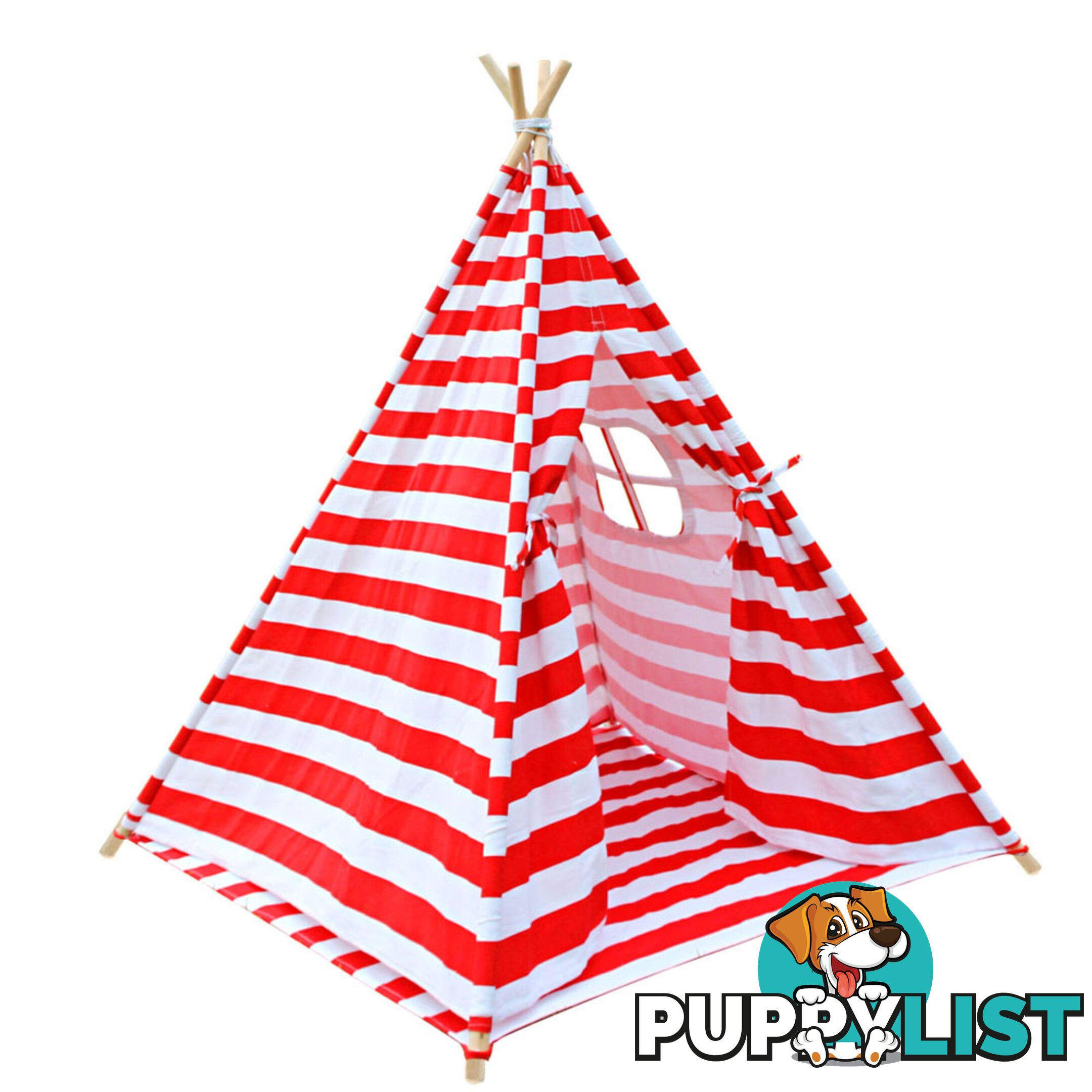 Kids Play Tent Children Canvas Teepee Pretend Playhouse Outdoor Indoor Tipi Red