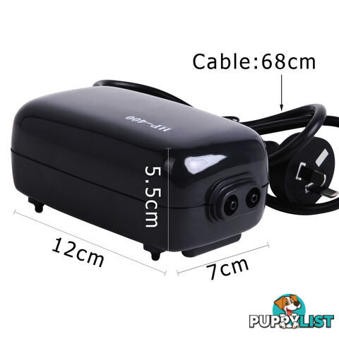 Fish Tank Air Pump Double Outlets Aquarium Aqua Oxygen Fountain Pond Marine