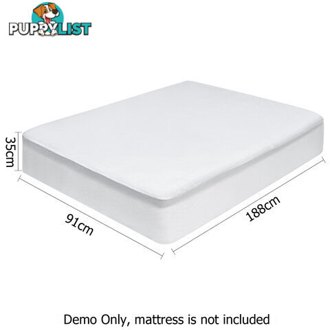 140GSM Terry Cotton Waterproof Mattress Protector Fully Fitted Bed Cover Single