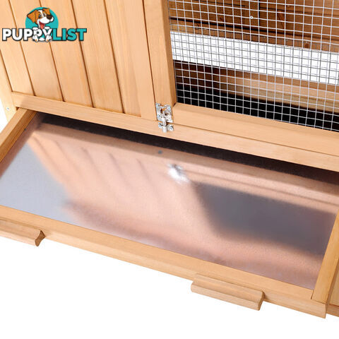 Rabbit Hutch Chicken Coop Cage Guinea Pig Ferret House With 2 Storeys Run