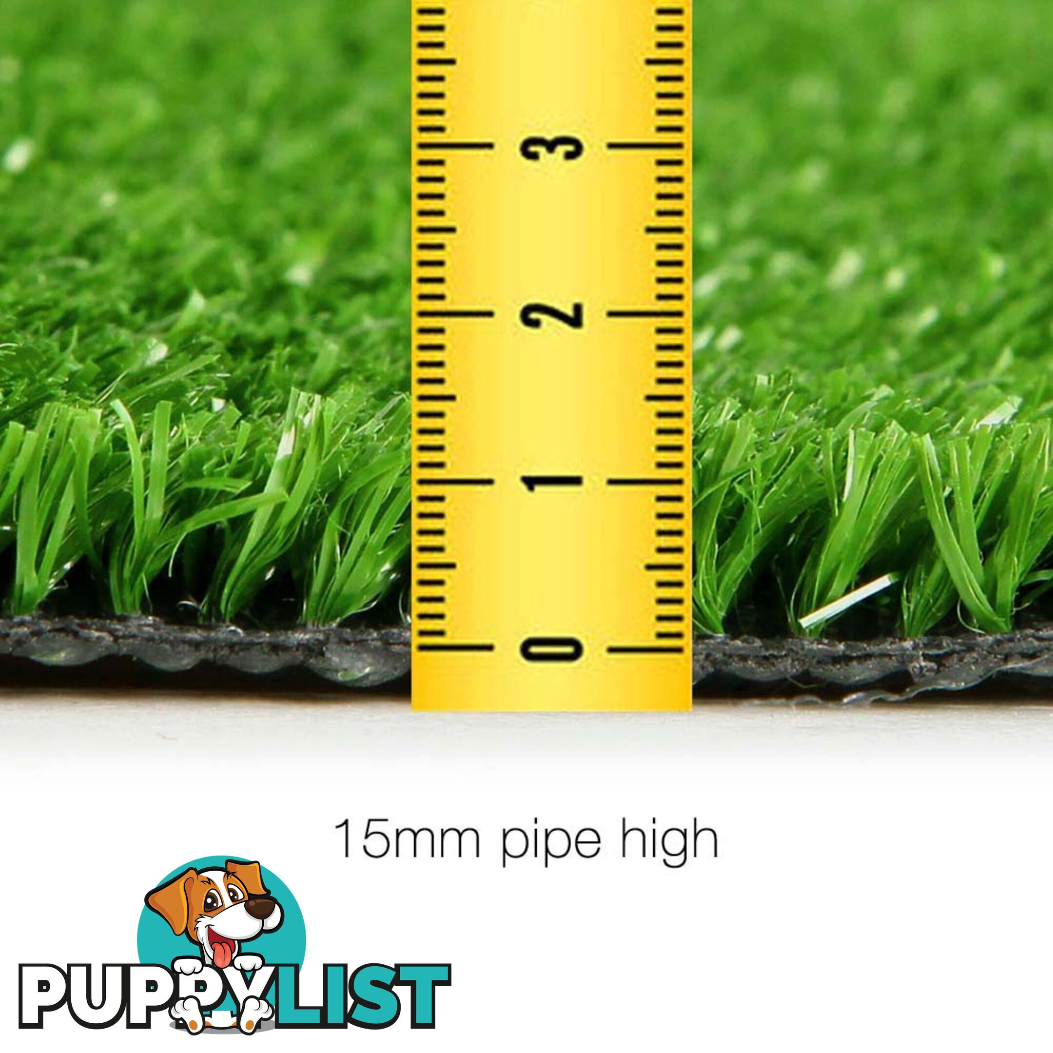 Artificial Grass 10 SQM Polypropylene Lawn Flooring 15mm Green