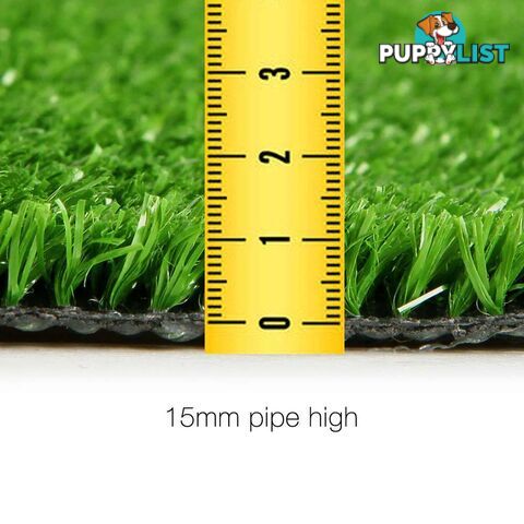 Artificial Grass 10 SQM Polypropylene Lawn Flooring 15mm Green