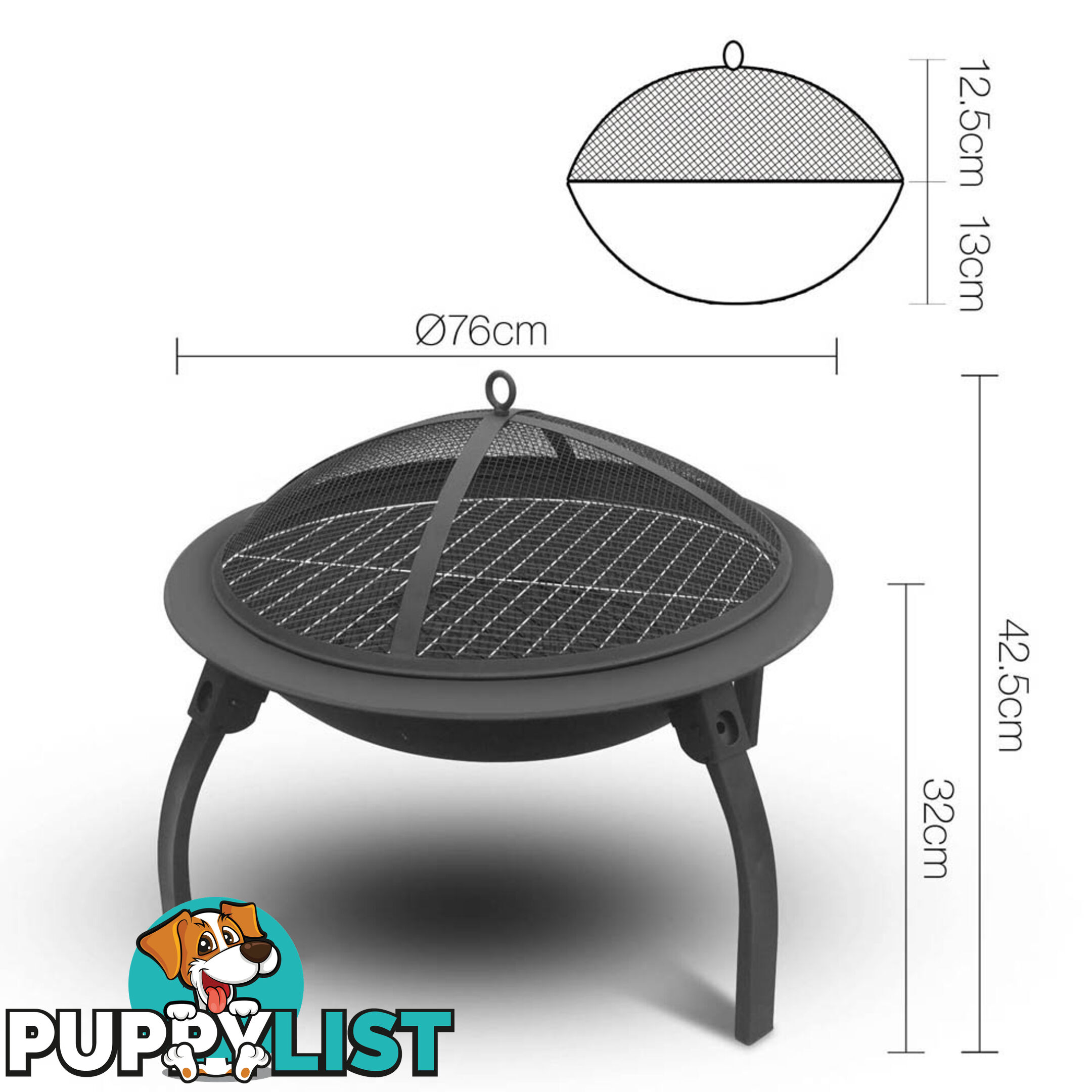 30 Inch Outdoor Garden Camping Portable Foldable Fire Pit BBQ Fireplace