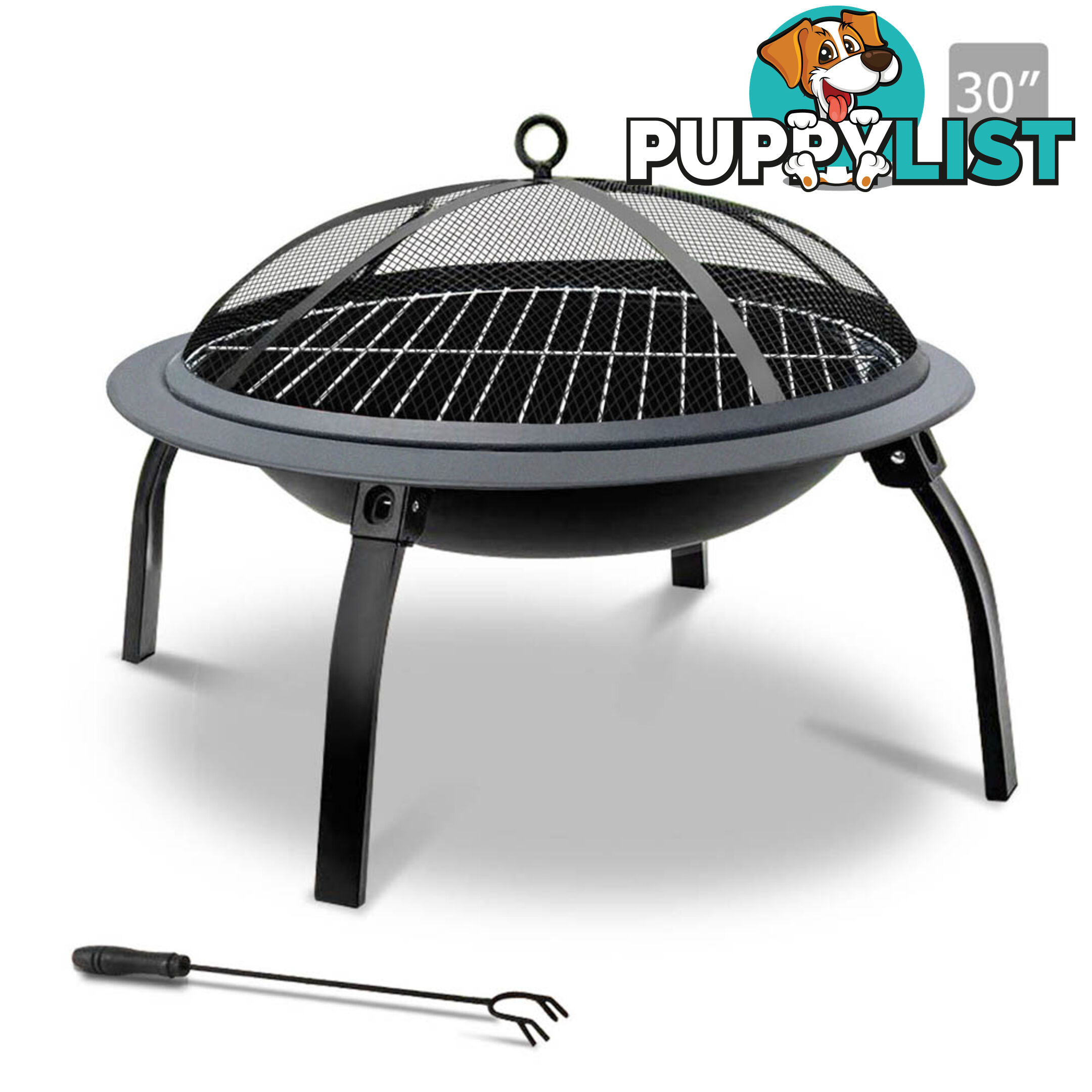 30 Inch Outdoor Garden Camping Portable Foldable Fire Pit BBQ Fireplace