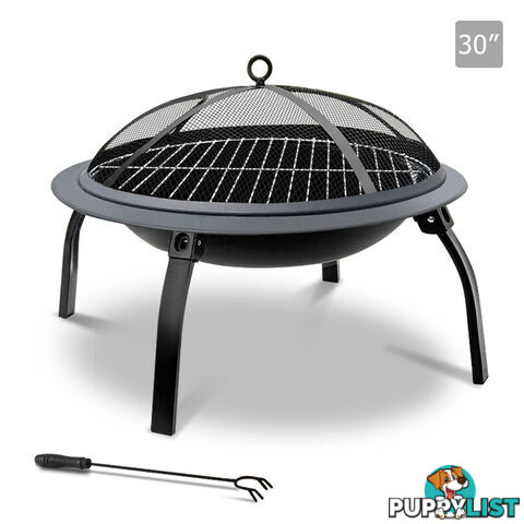 30 Inch Outdoor Garden Camping Portable Foldable Fire Pit BBQ Fireplace