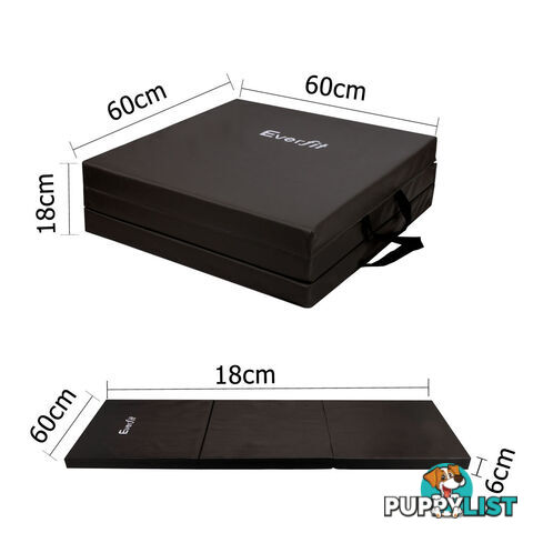 Trifold Exercise Mat Floor Black