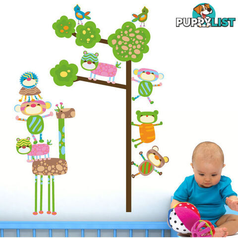 Large Size Funky Monkeys in a Tree Wall Stickers  - Totally movable