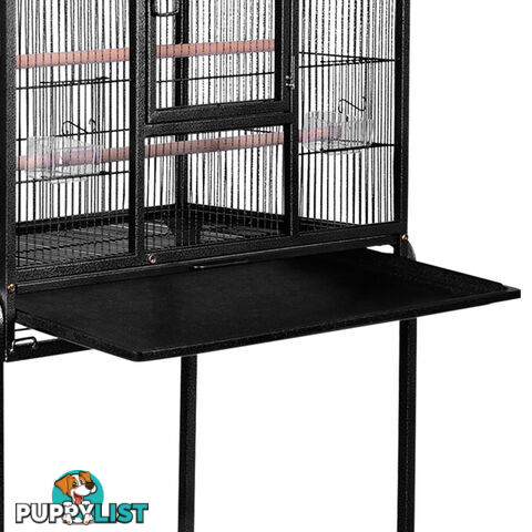 Pet Parrot Aviary Bird Cage Wheels Stand 160cm Black