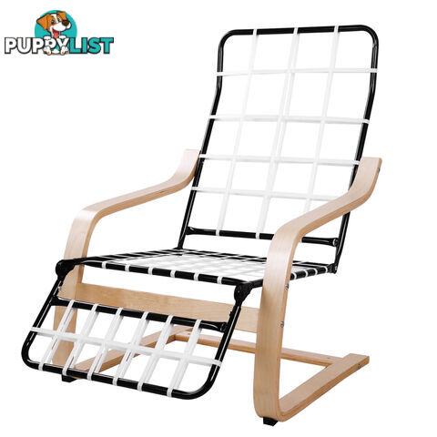 Birch Bentwood Adjustable Lounge Arm Chair w/ Fabric Cushion Beige