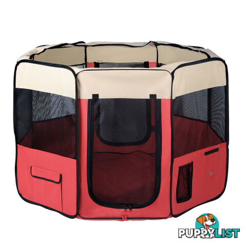 XL Portable Pet Playpen 8 Panels Dog Puppy Cat Exercise Soft Cage Crate Tent Red