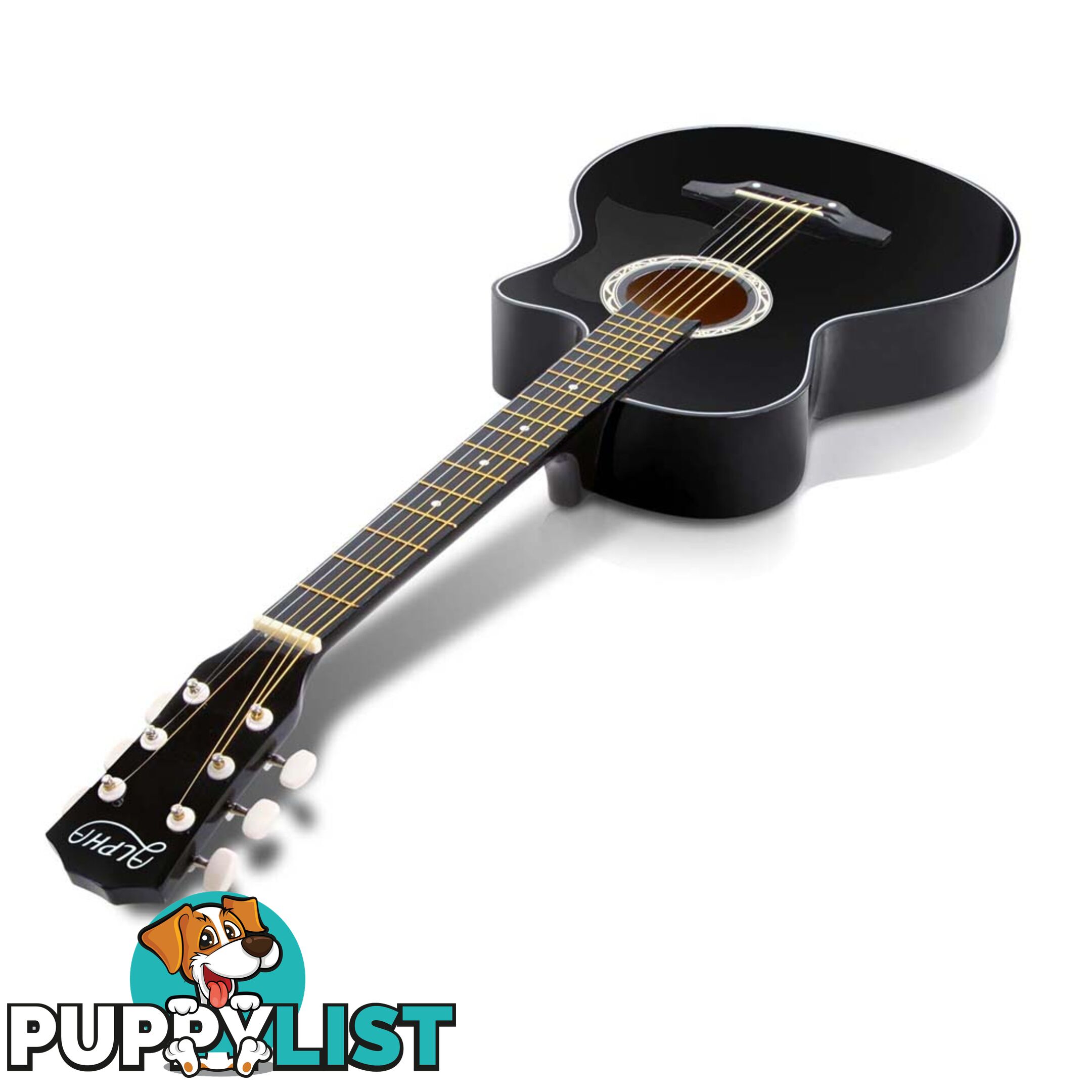 38 Inch Wooden Acoustic Guitar Black