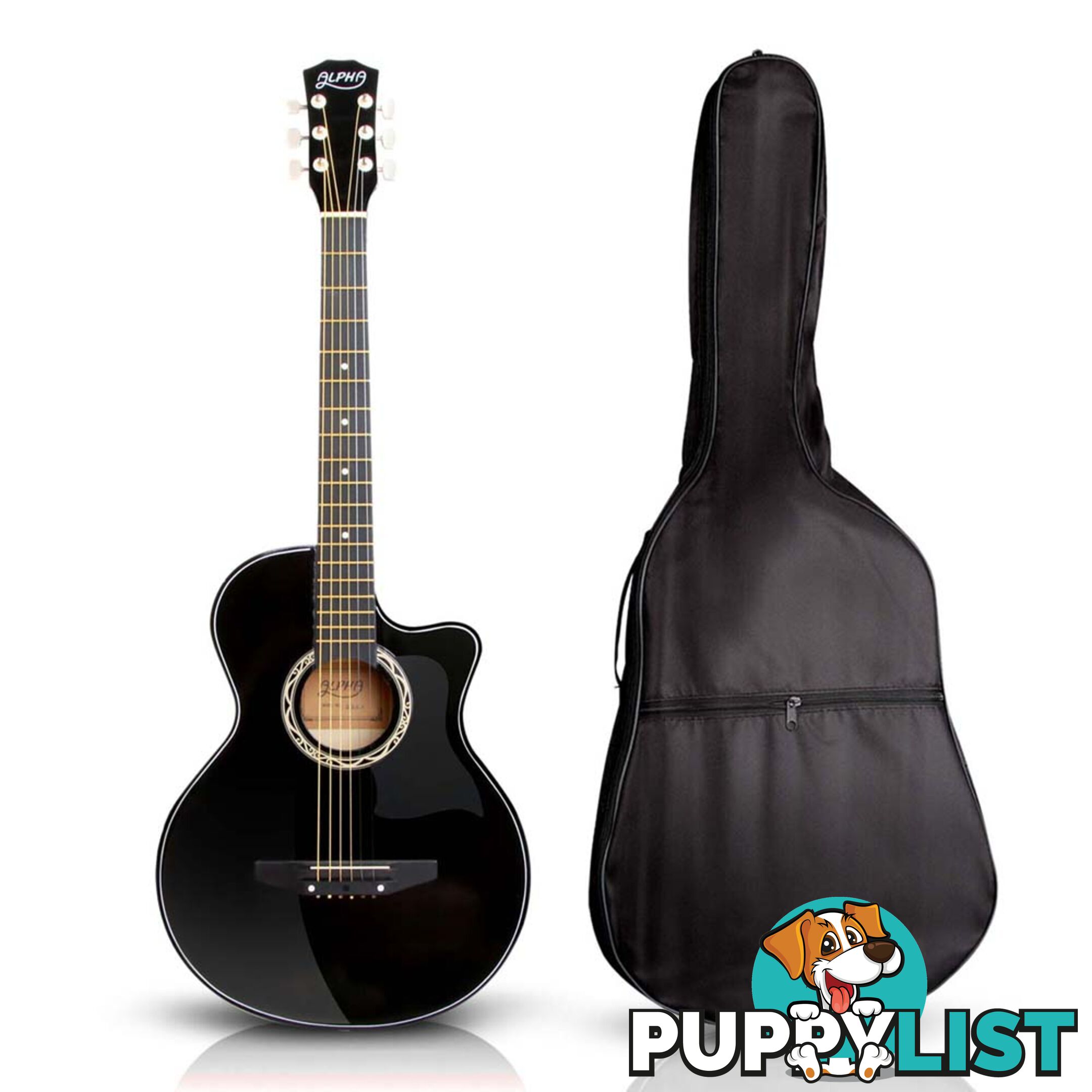 38 Inch Wooden Acoustic Guitar Black