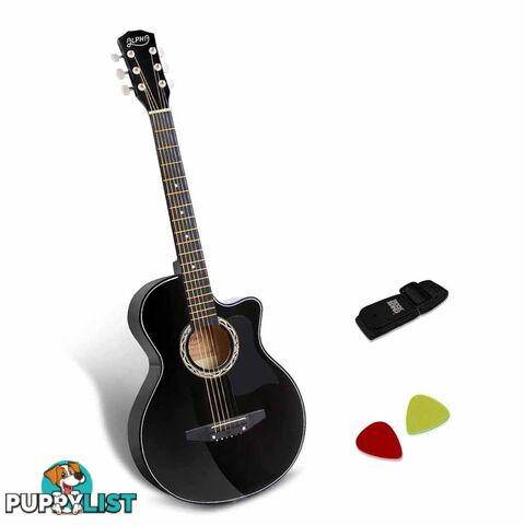 38 Inch Wooden Acoustic Guitar Black