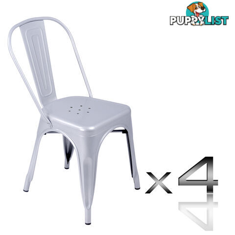 Set of 4 Replica Tolix Dining Metal Chair Gloss Metal