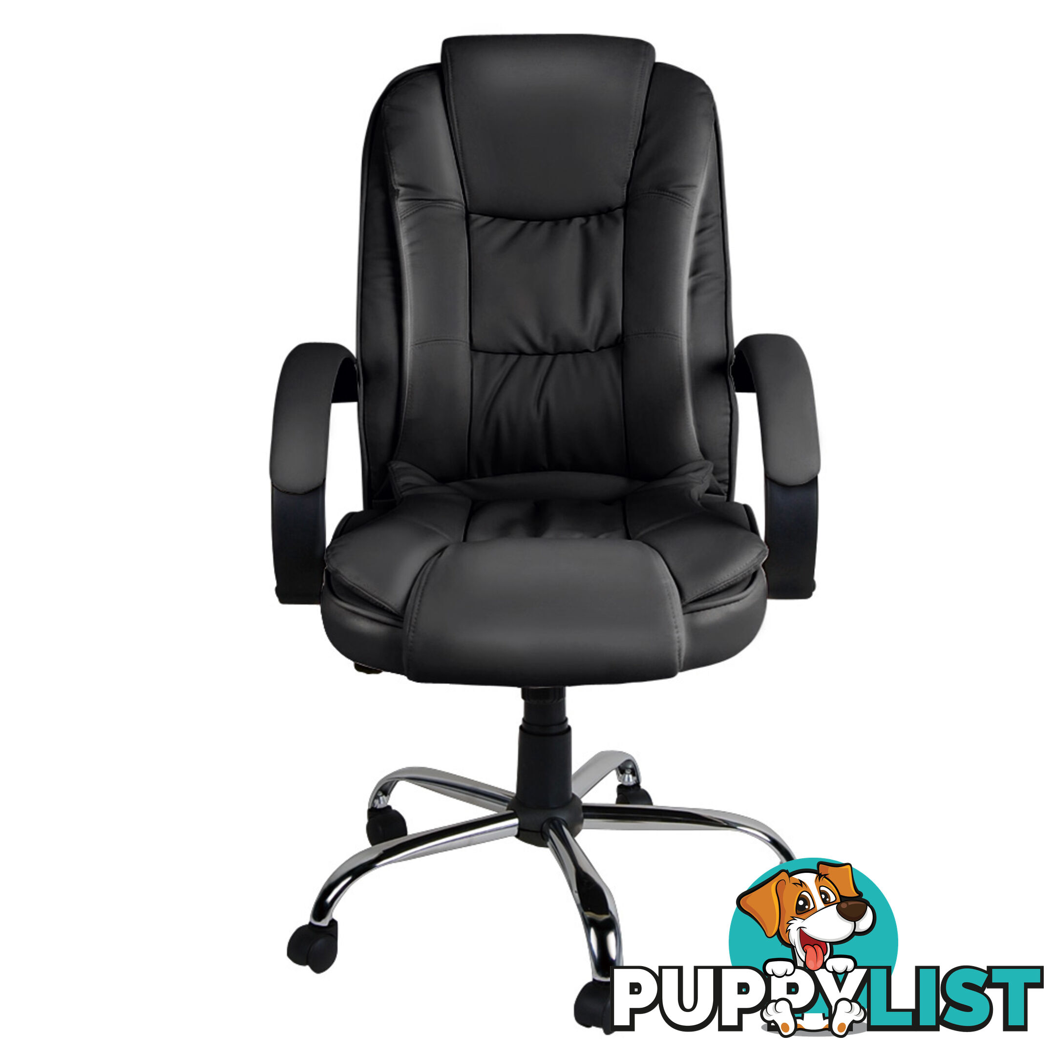 Premium PU Leather Office Computer Chair Black