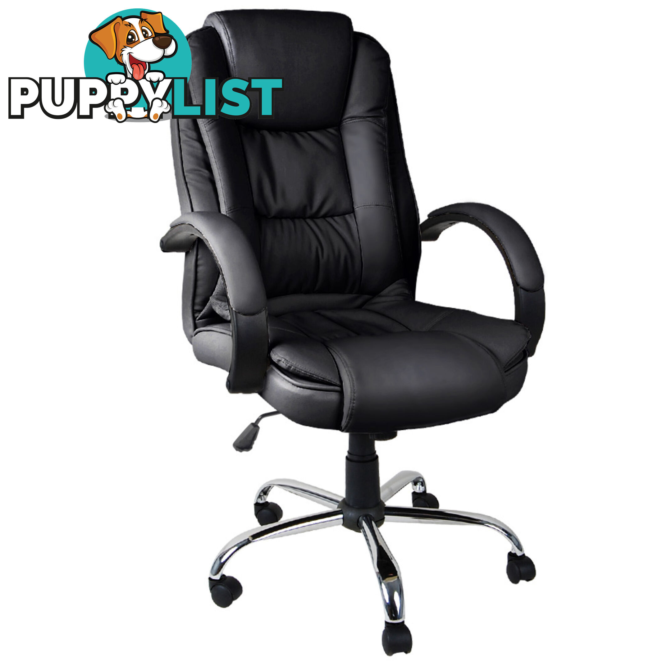 Premium PU Leather Office Computer Chair Black