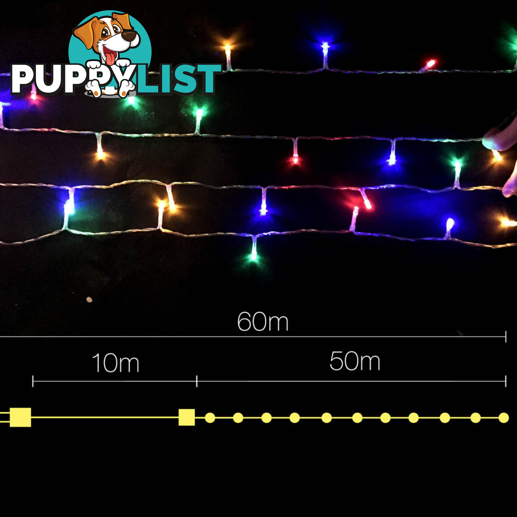 500 LED Fairy Lights Outdoor Christmas Wedding String Party Light Multi Colour