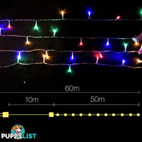 500 LED Fairy Lights Outdoor Christmas Wedding String Party Light Multi Colour