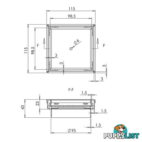 2 x 95mm Square Stainless Steel Shower Grate Bathroom Floor Tile Insert Drain