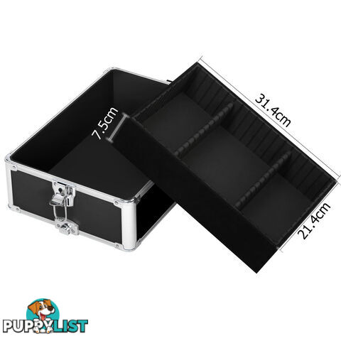 7in1 Black Aluminium Frame Professional Beauty Makeup Trolley Cosmetic Case Box