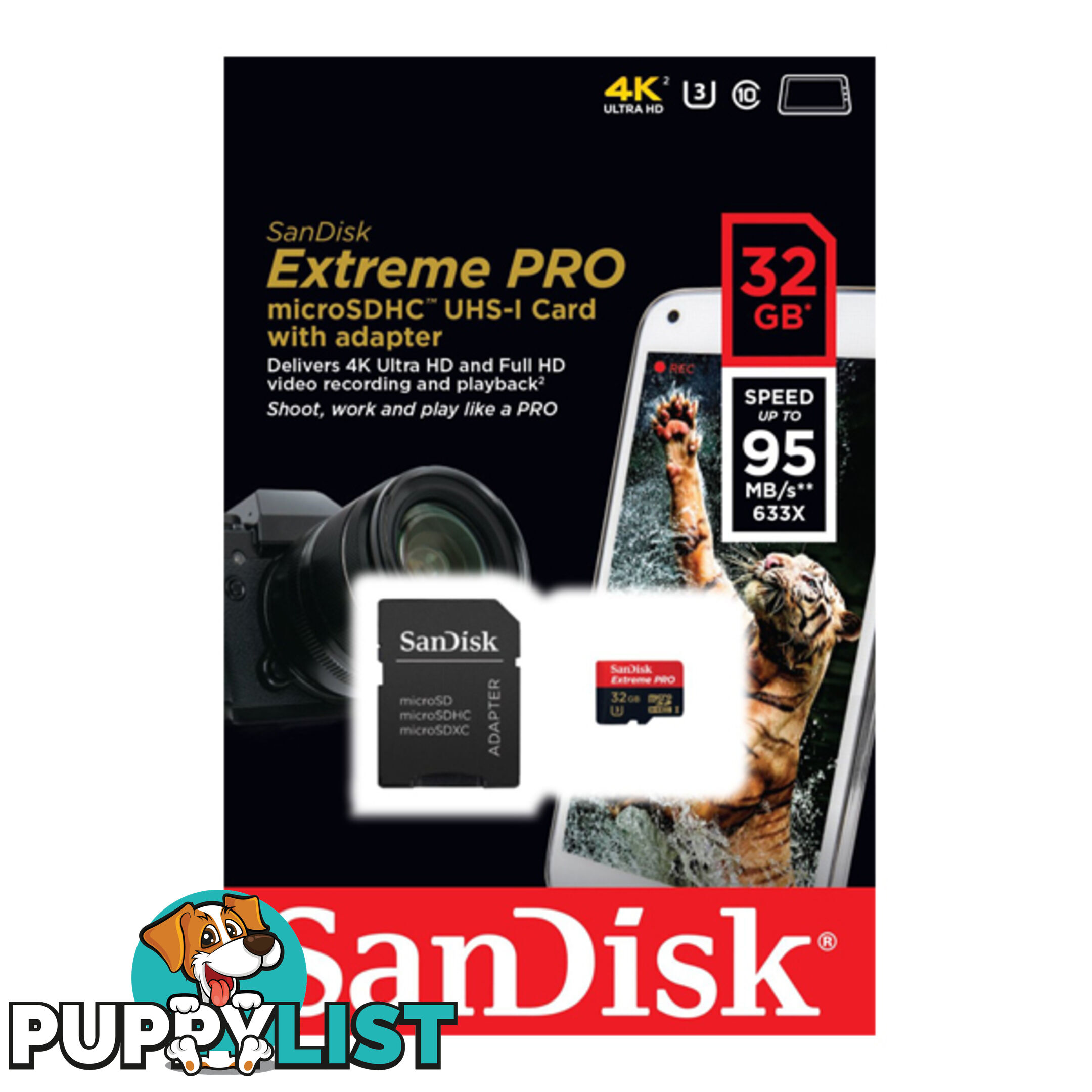 Sandisk 32GB Memory Card Extreme Pro MicroSDHC UHS-I CLASS 10 95mb/S