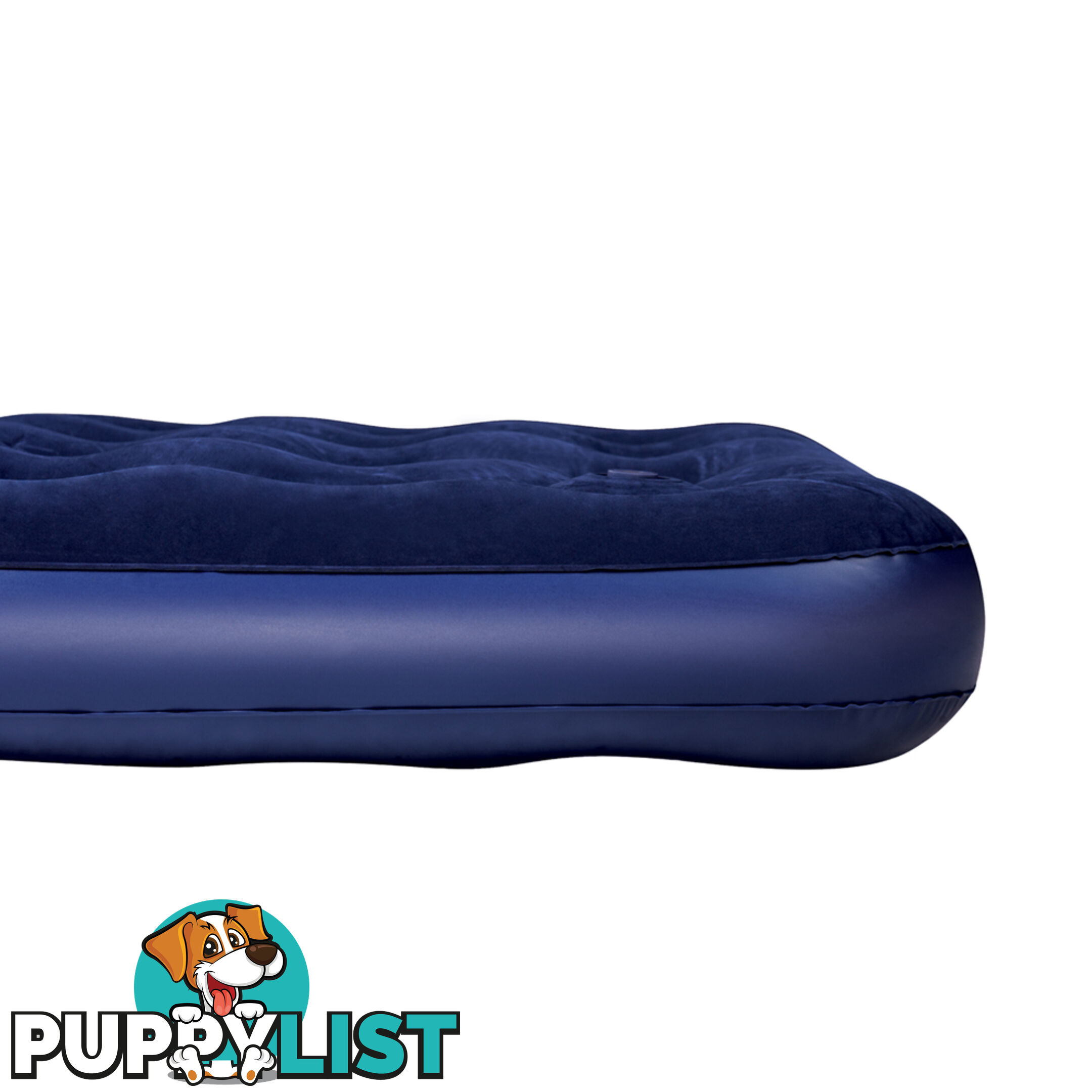 Queen Inflatable Air Bed Built-in Foot Pump Flocked Camping Blow Up Mattress