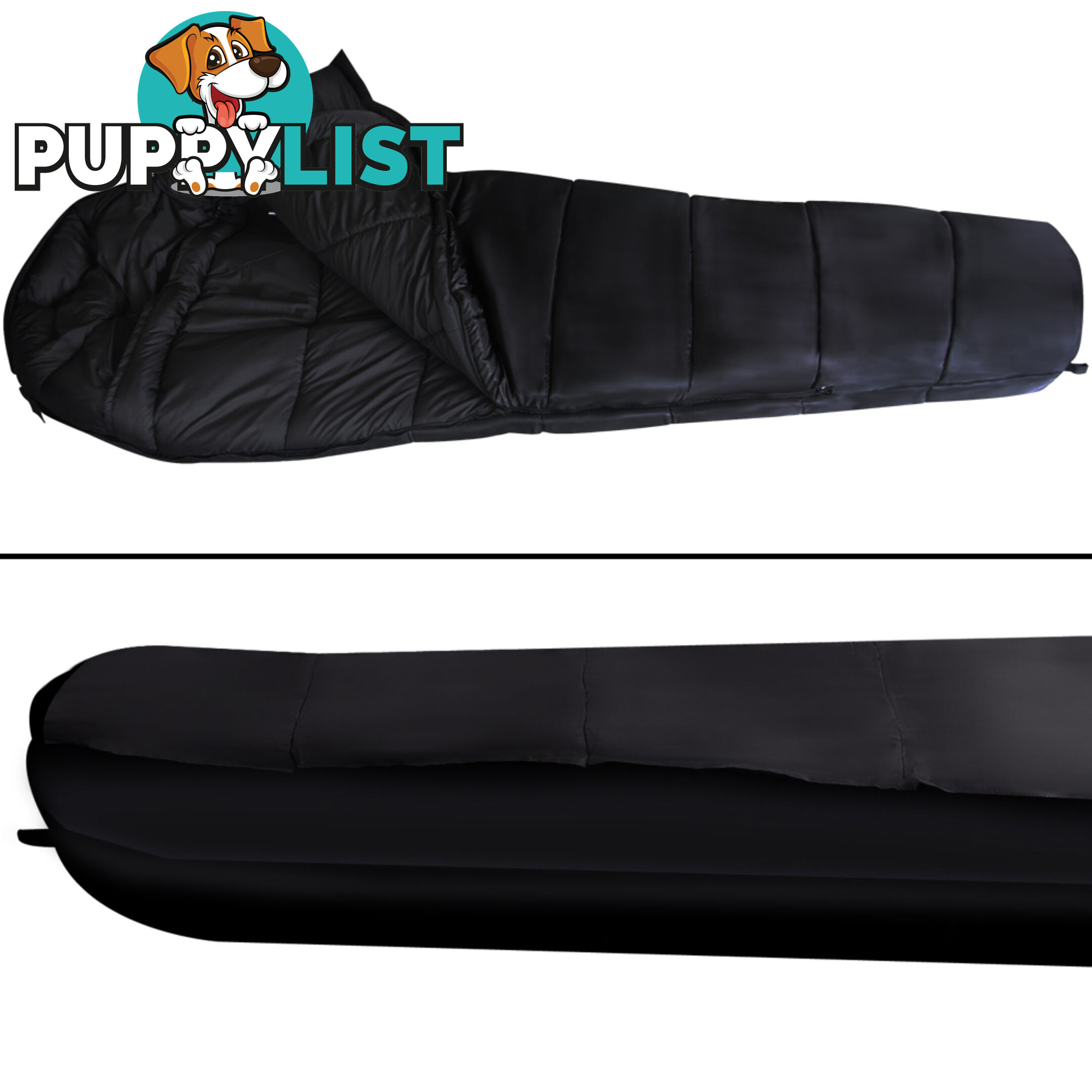 Single Sleeping Bag Outdoor Camping Tent Hiking Thermal Black Free Bag