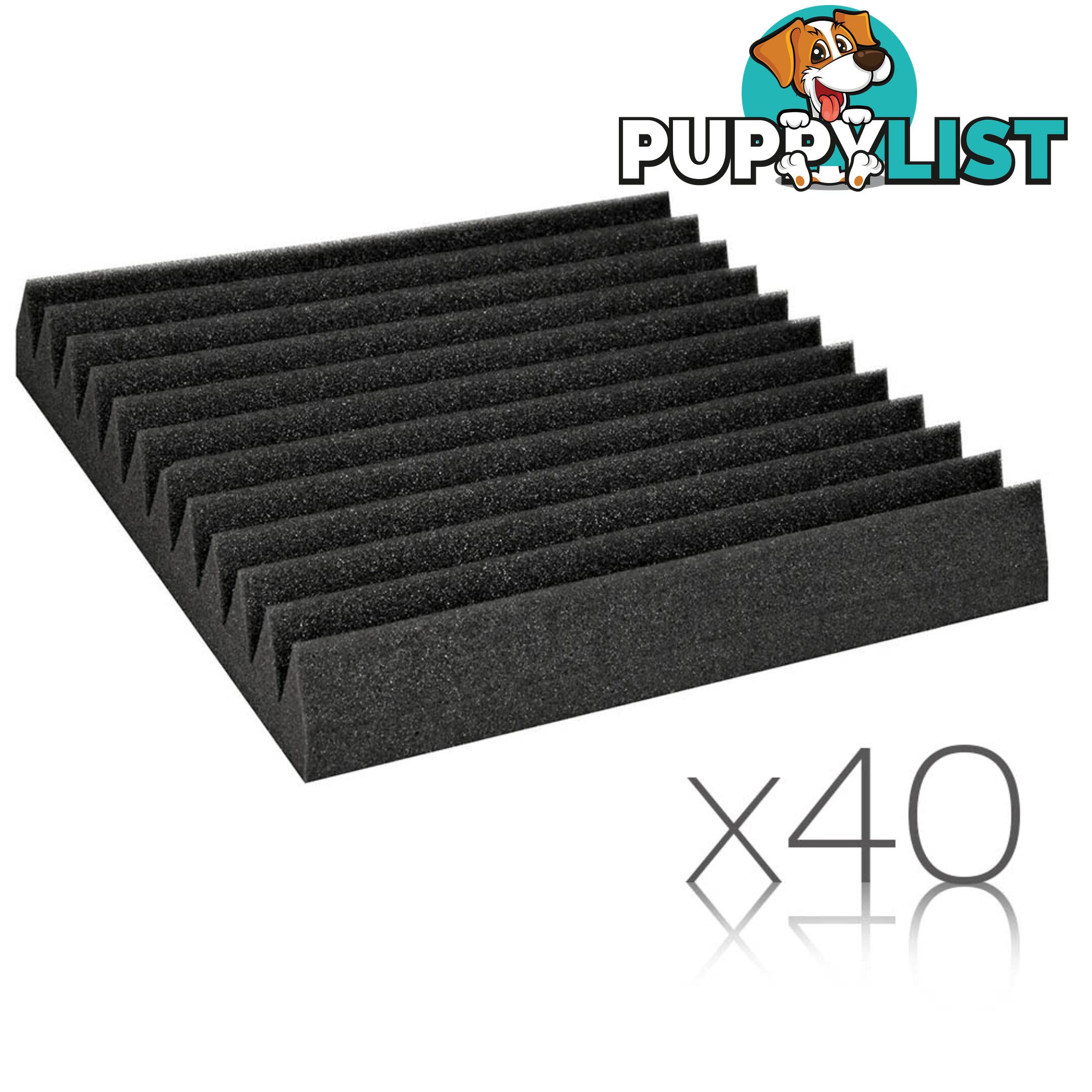 40 x Studio Acoustic Foam Panel Sound Absorption Proofing 12 Teeth Wedge 30x30cm