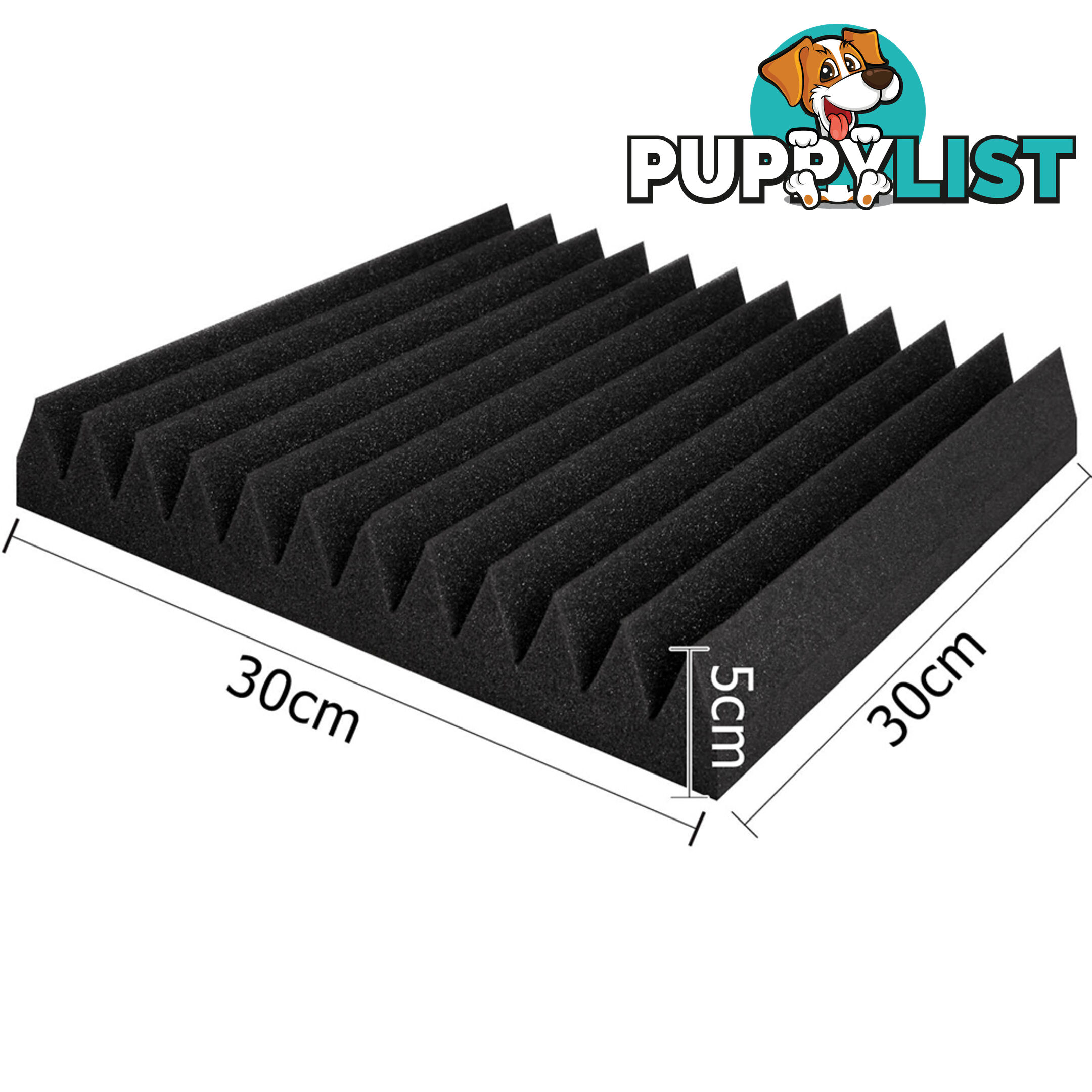 40 x Studio Acoustic Foam Panel Sound Absorption Proofing 12 Teeth Wedge 30x30cm