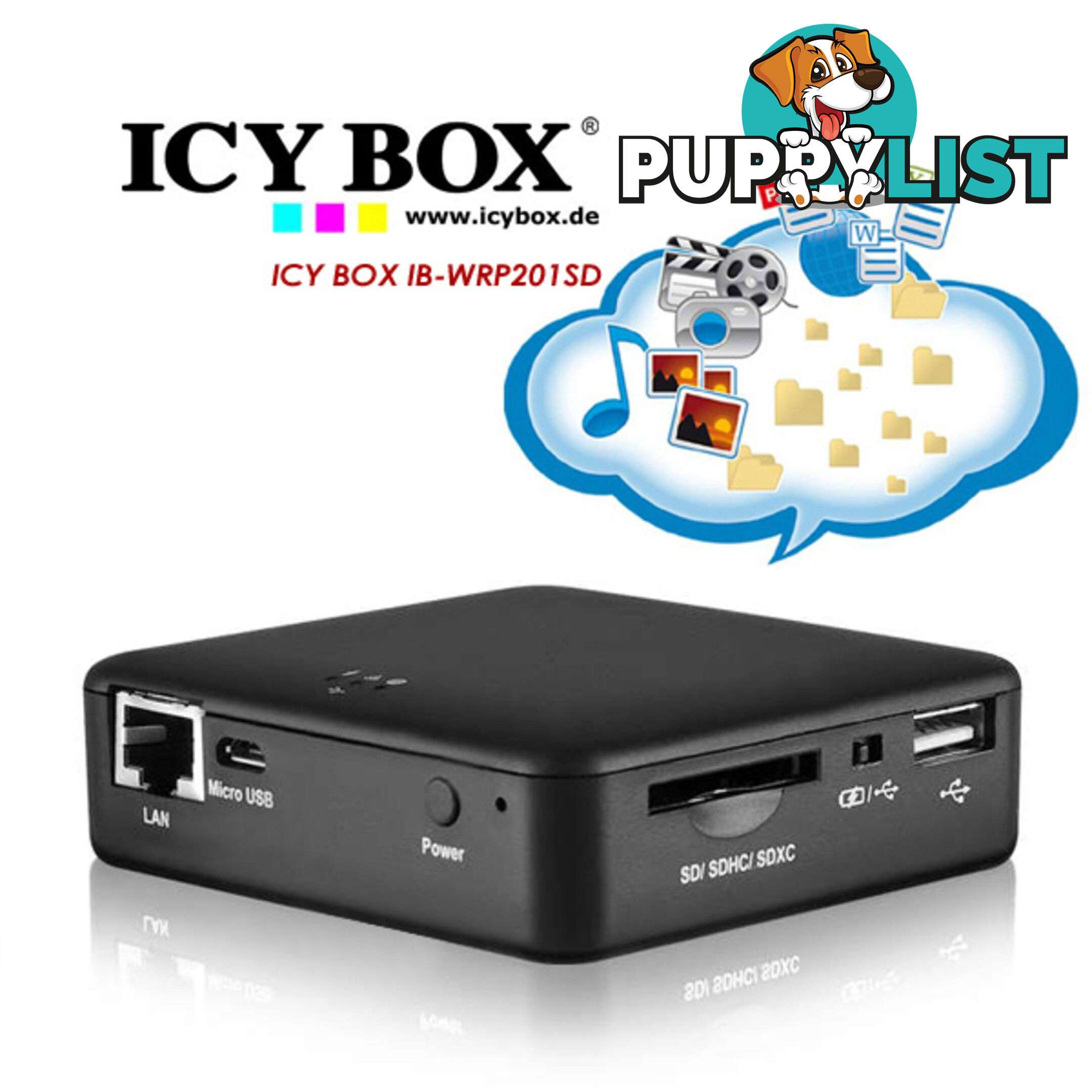 ICY BOX IB-WRP201SD WiFi-Station for SD cards, Access Point and Power Bank