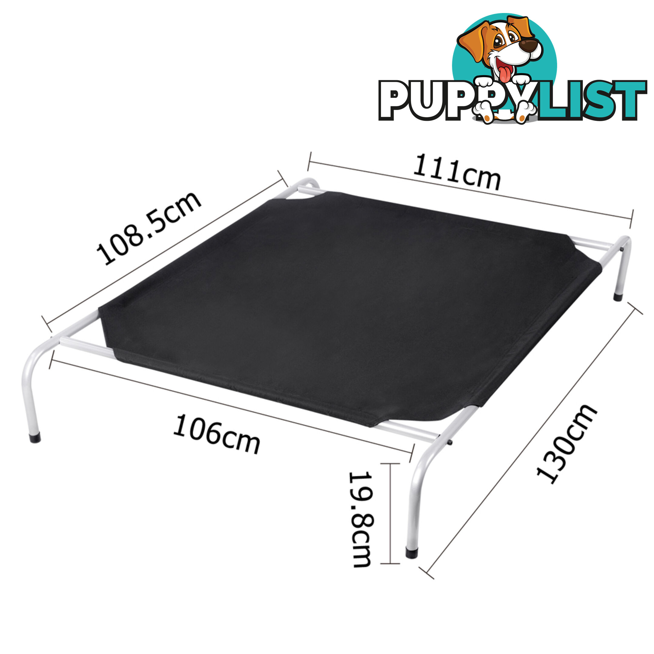 XL Heavy Duty Frame Pet Puppy Bed Dog Cat Trampoline Hammock 130 x 110cm