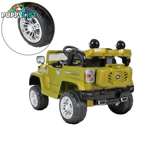 Kids Ride on Car Manual Jeep Children Sports Remote Control Electric Toys Green