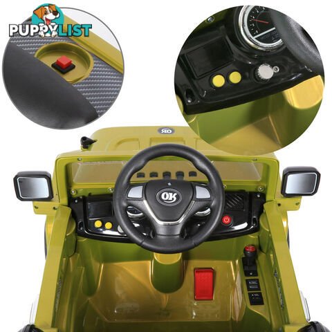 Kids Ride on Car Manual Jeep Children Sports Remote Control Electric Toys Green