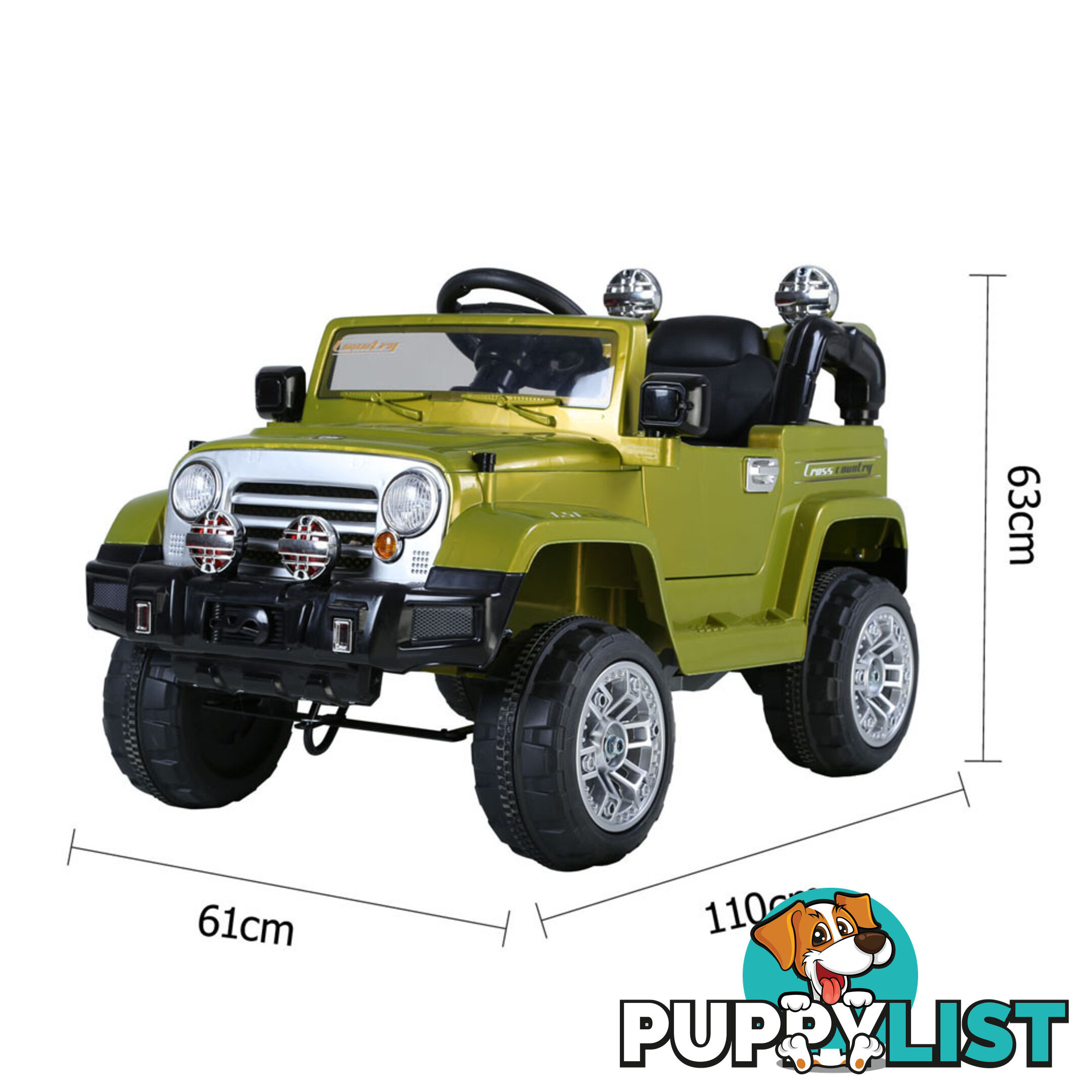 Kids Ride on Car Manual Jeep Children Sports Remote Control Electric Toys Green