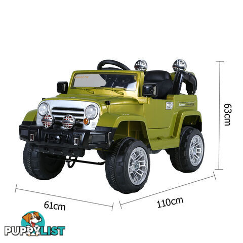 Kids Ride on Car Manual Jeep Children Sports Remote Control Electric Toys Green