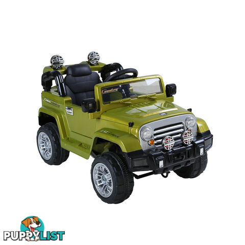 Kids Ride on Car Manual Jeep Children Sports Remote Control Electric Toys Green